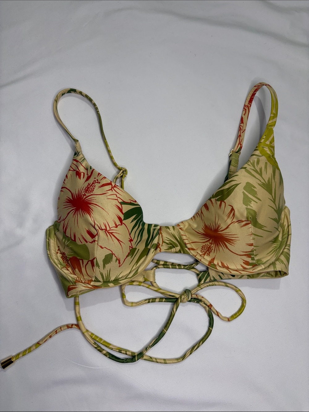 “The Laguna" Underwire Bikini Top Kenny Flowers Watercolor Swim Collection M